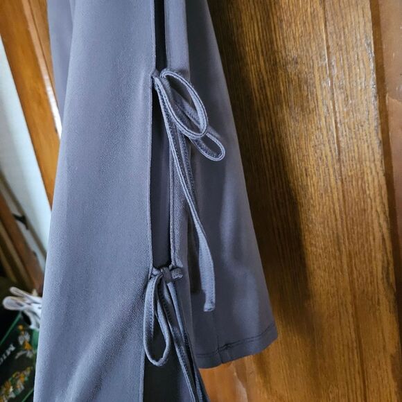 Simply Styled Purple Hue Tie Sleeve Blouse Relaxed Fit Long Sleeve Top M - Picture 6 of 7